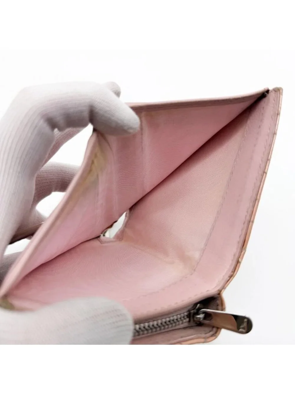 Dior Lady Dior Cannage Lotus Wallet Patent Pink